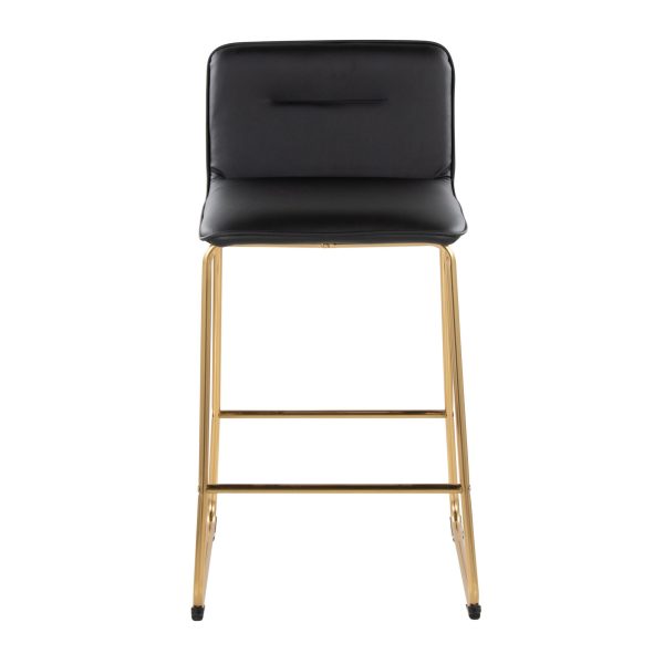 Casper 26 Inch Gold and Black Contemporary Counter Stools Set of 2 7