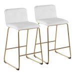 Casper 26-Inch Gold and White Contemporary Counter Stools (Set of 2) 12 Casper 26-Inch Gold and White Contemporary Counter Stools (Set of 2)