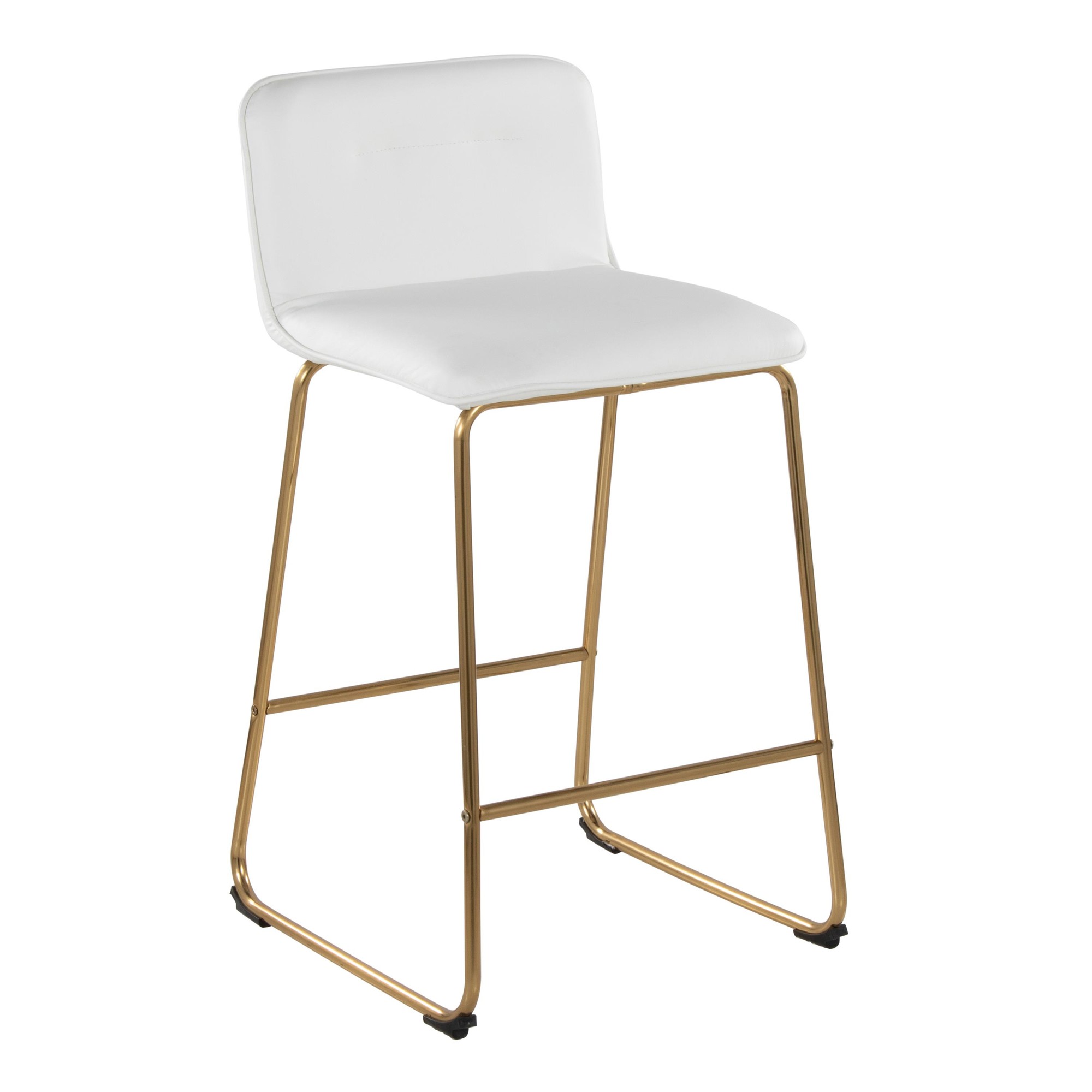 Casper 26-Inch Gold and White Contemporary Counter Stools (Set of 2) 4 Casper 26-Inch Gold and White Contemporary Counter Stools (Set of 2) - Image 4