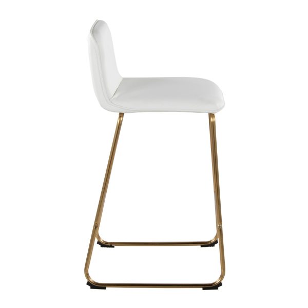 Casper 26 Inch Gold and White Contemporary Counter Stools Set of 2 4