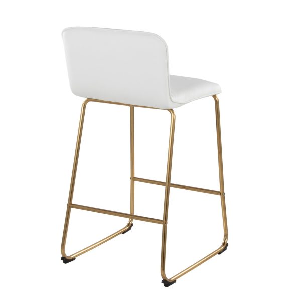 Casper 26 Inch Gold and White Contemporary Counter Stools Set of 2 5
