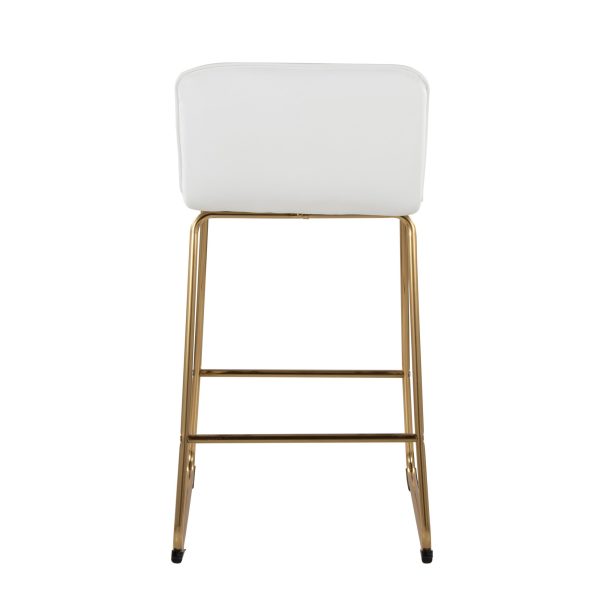 Casper 26 Inch Gold and White Contemporary Counter Stools Set of 2 6