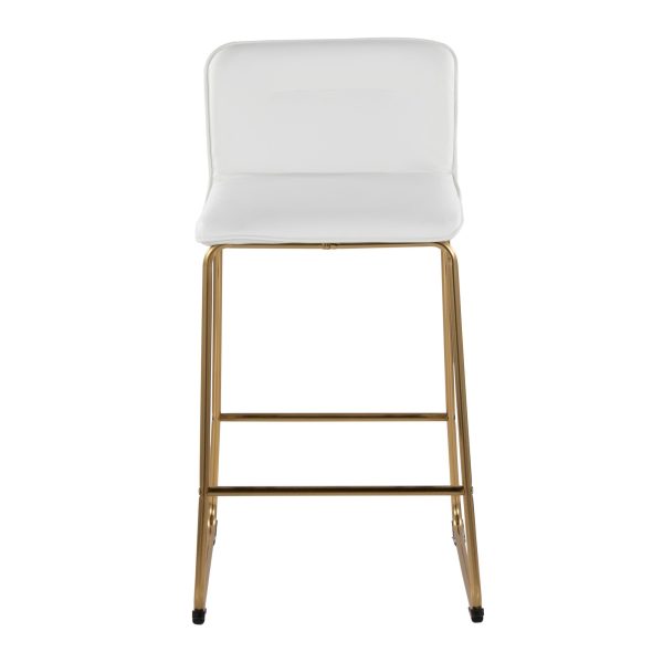 Casper 26 Inch Gold and White Contemporary Counter Stools Set of 2 7