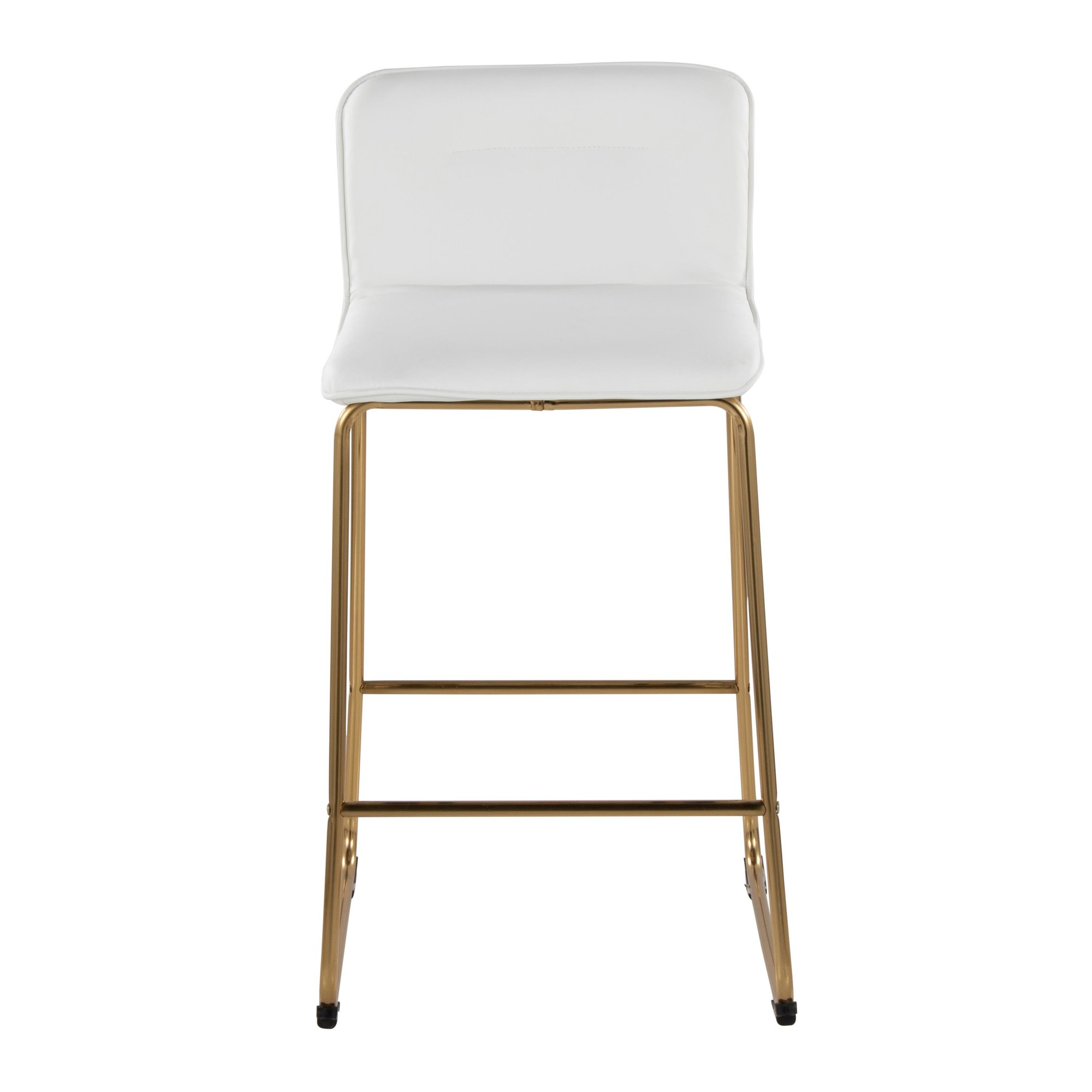 Casper 26-Inch Gold and White Contemporary Counter Stools (Set of 2) 8 Casper 26-Inch Gold and White Contemporary Counter Stools (Set of 2) - Image 8