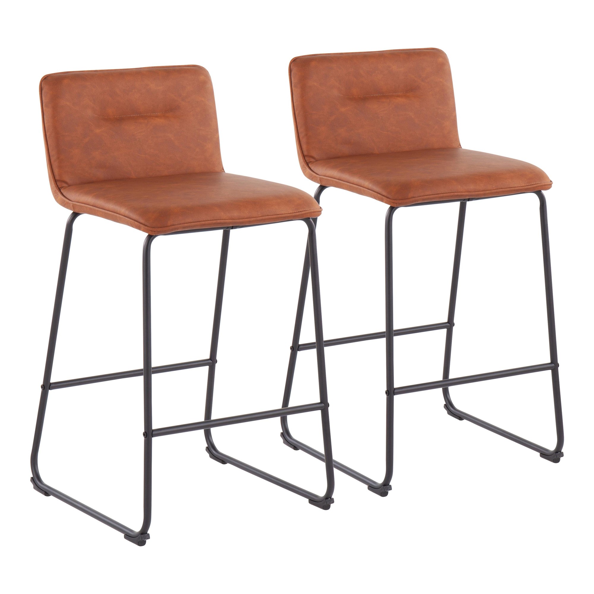 Casper Black Metal Camel Contemporary Counter Stools (Set of 2) 5 Casper Black Metal Camel Contemporary Counter Stools (Set of 2) - Image 5
