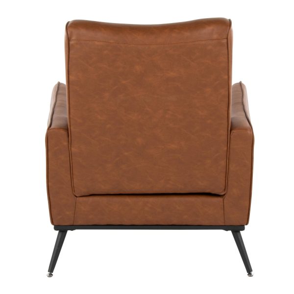 Casper Black Metal Camel Faux Leather Urban Lounger 10
