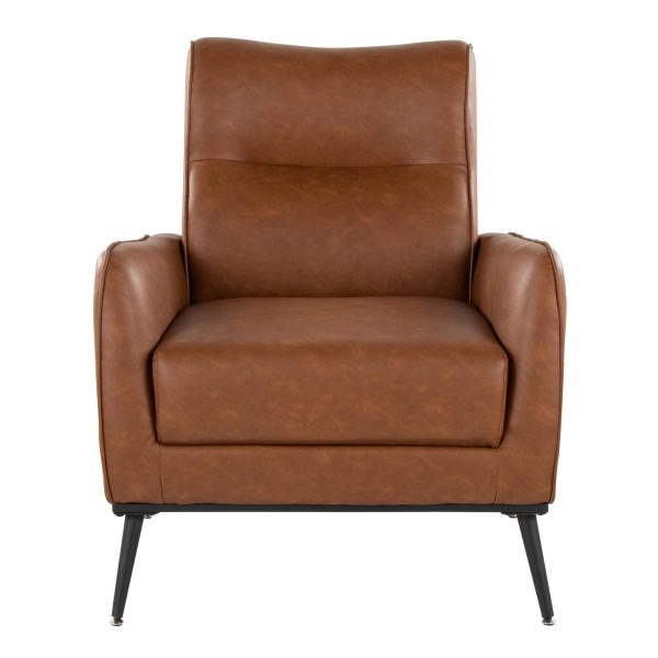 Casper Black Metal Camel Faux Leather Urban Lounger 11
