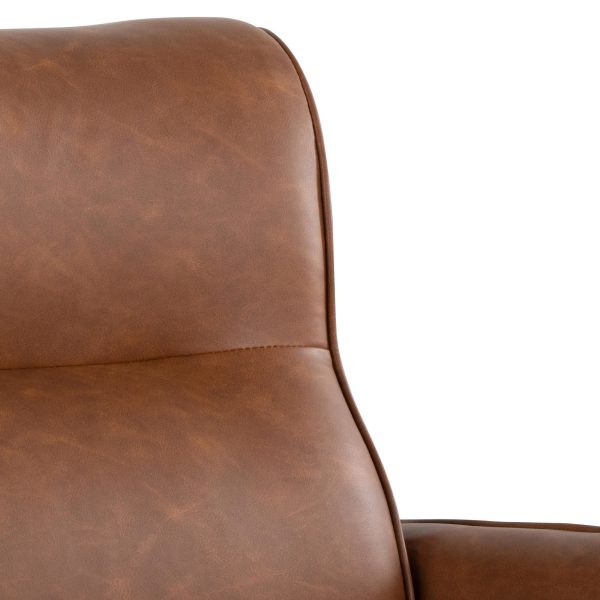 Casper Black Metal Camel Faux Leather Urban Lounger 13