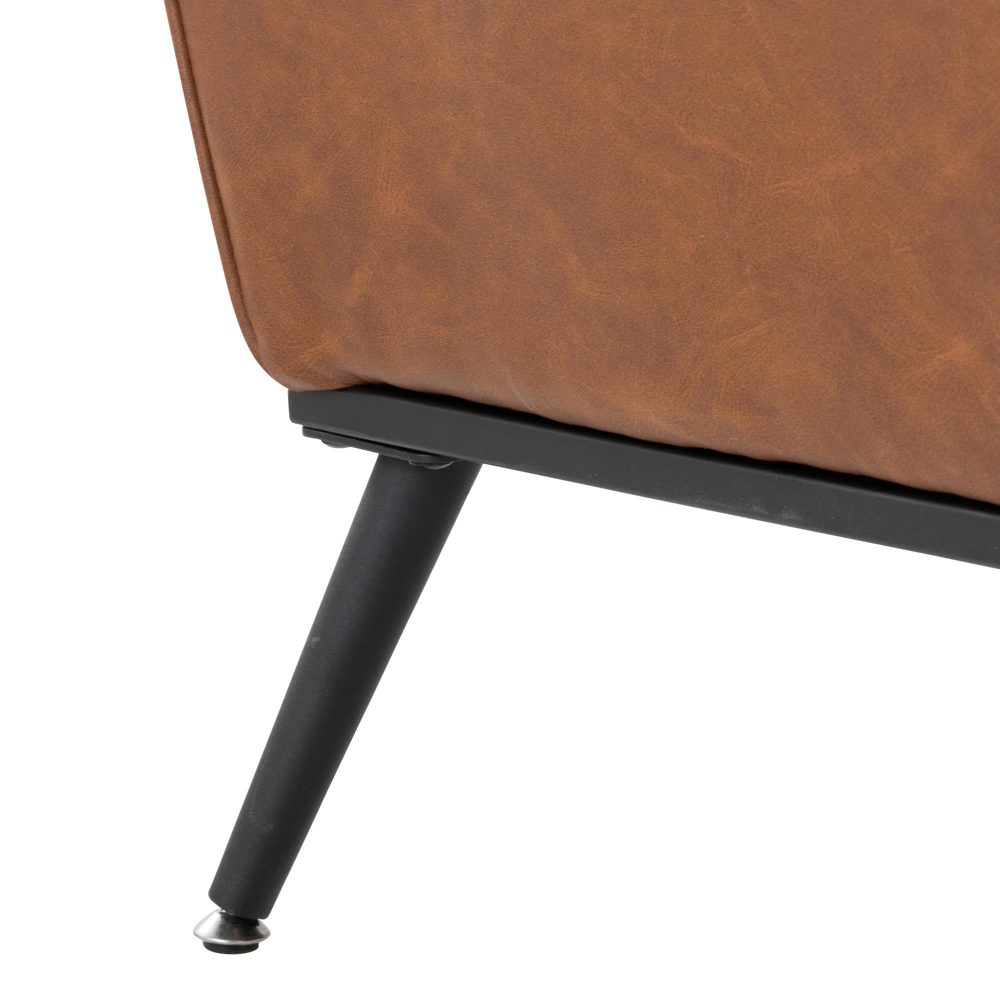 Casper Black Metal Camel Faux Leather Urban Lounger 15 Casper Black Metal Camel Faux Leather Urban Lounger - Image 15