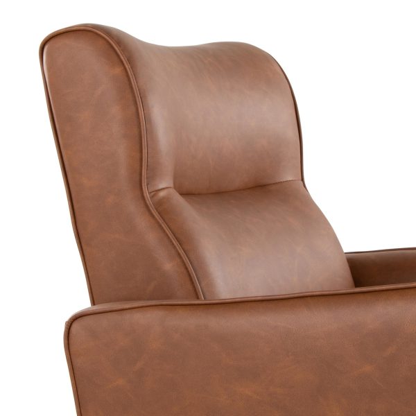 Casper Black Metal Camel Faux Leather Urban Lounger 15