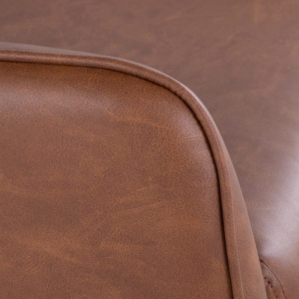 Casper Black Metal Camel Faux Leather Urban Lounger 16