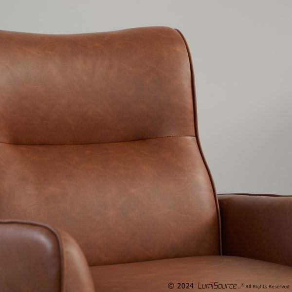 Casper Black Metal Camel Faux Leather Urban Lounger 4