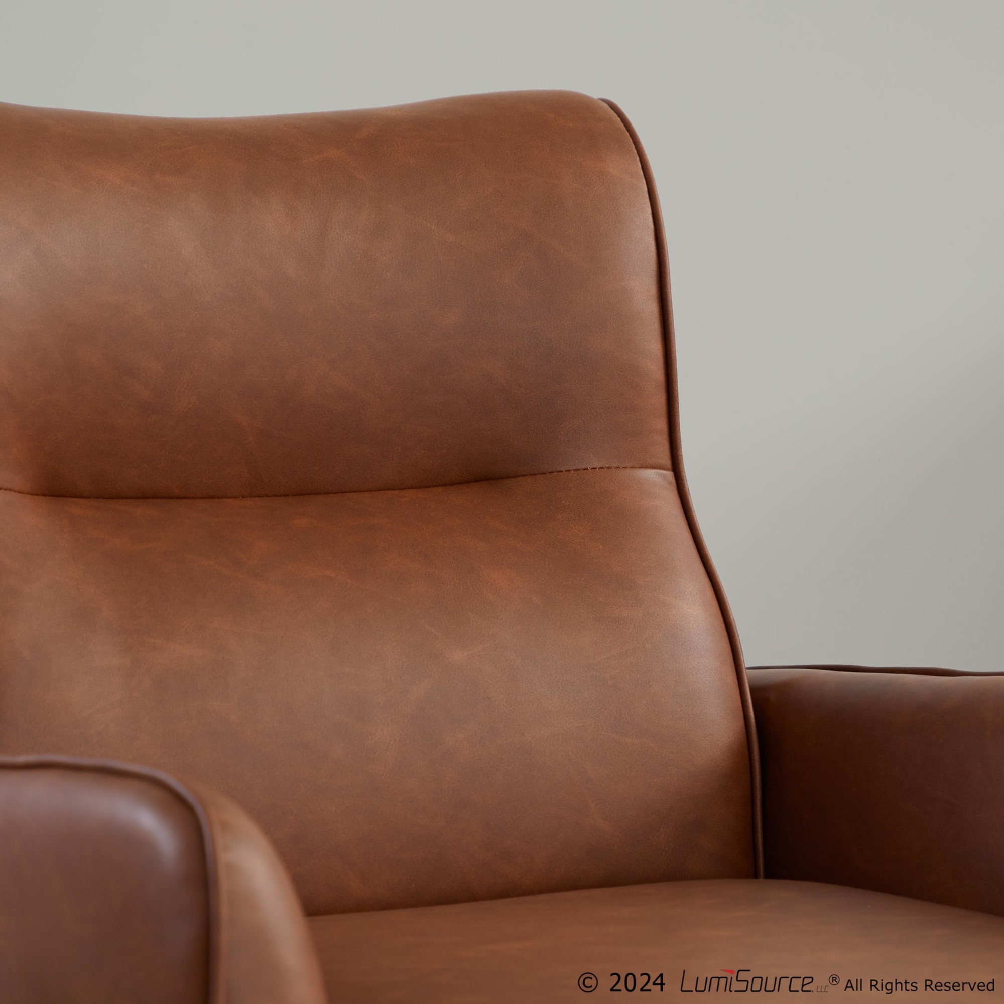 Casper Black Metal Camel Faux Leather Urban Lounger 5 Casper Black Metal Camel Faux Leather Urban Lounger - Image 5