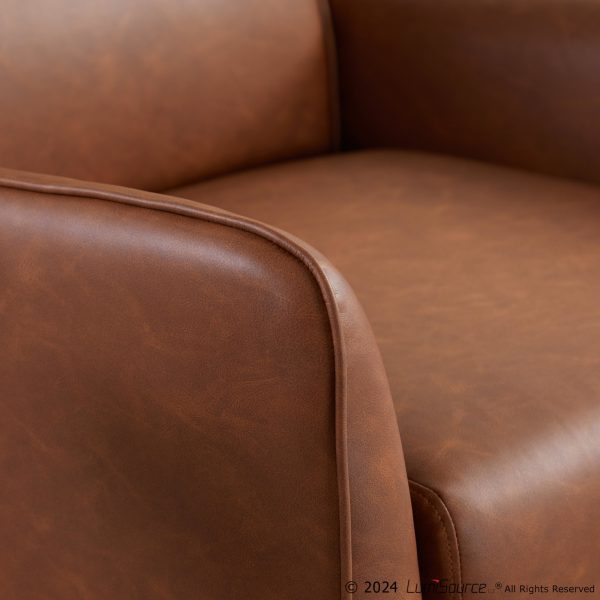 Casper Black Metal Camel Faux Leather Urban Lounger 5