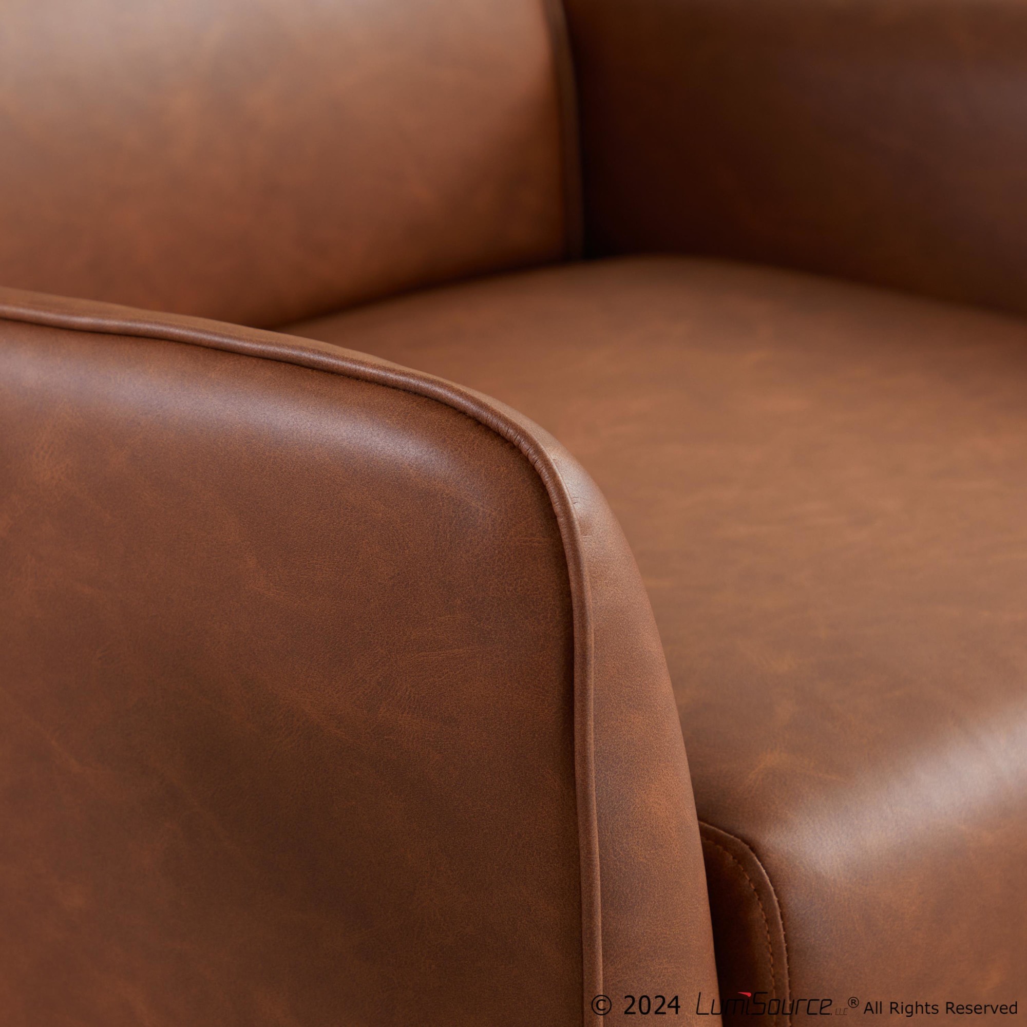 Casper Black Metal Camel Faux Leather Urban Lounger 6 Casper Black Metal Camel Faux Leather Urban Lounger - Image 6