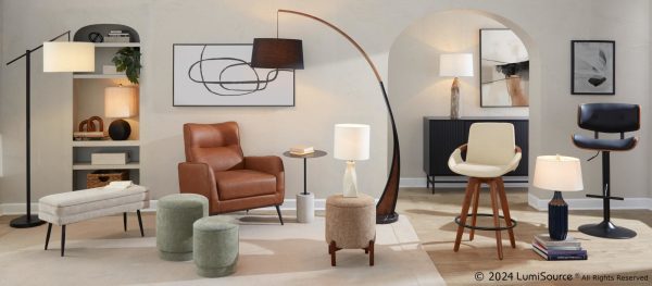 Casper Black Metal Camel Faux Leather Urban Lounger