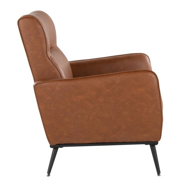 Casper Black Metal Camel Faux Leather Urban Lounger 8