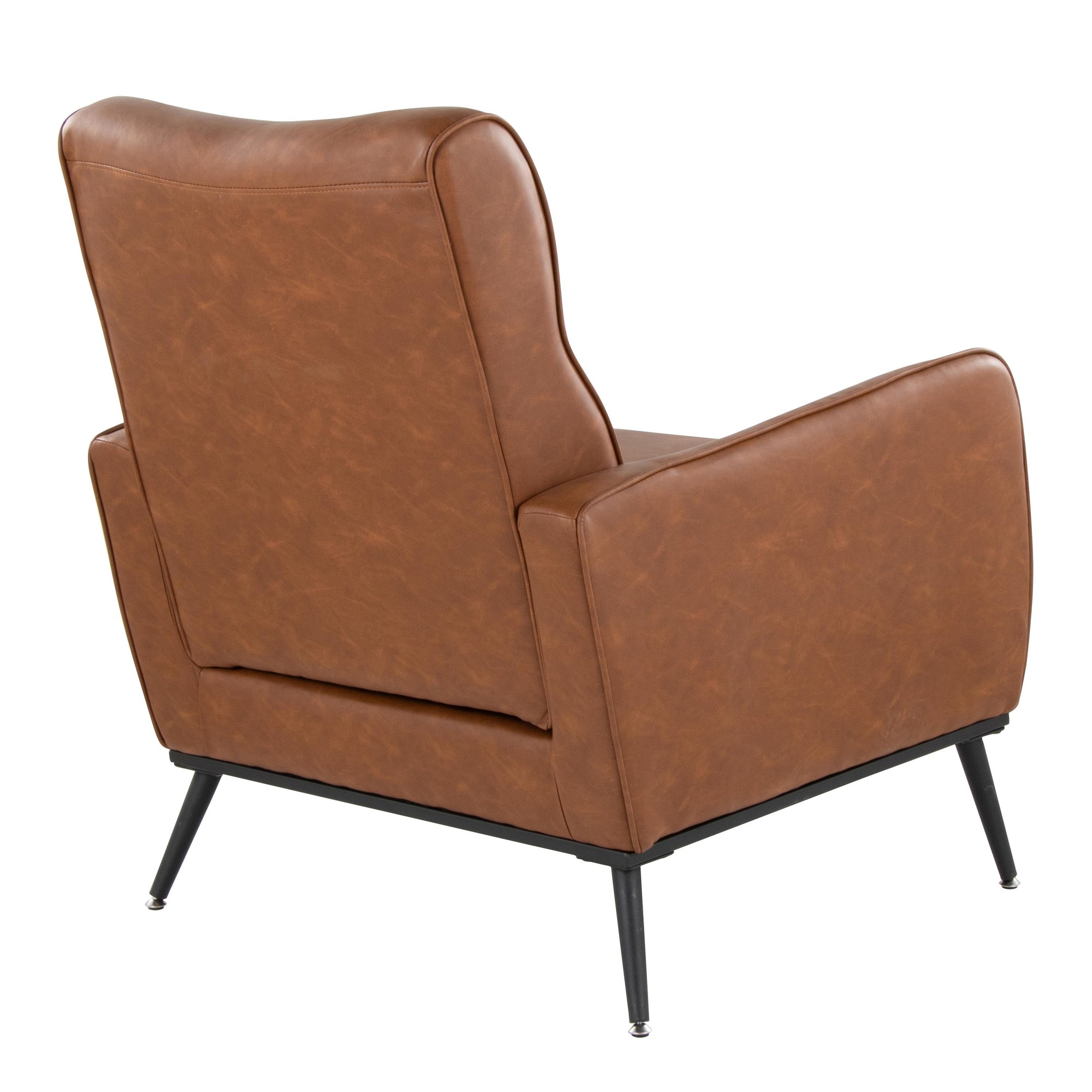Casper Black Metal Camel Faux Leather Urban Lounger 10 Casper Black Metal Camel Faux Leather Urban Lounger - Image 10