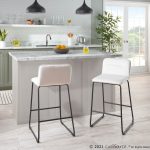 Casper Black Metal Cream Velvet Contemporary Counter Stool (Set of 2) 15 Casper Black Metal Cream Velvet Contemporary Counter Stool (Set of 2)