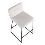 Casper Black Metal Cream Velvet Contemporary Counter Stool (Set of 2) 24 Casper Black Metal Cream Velvet Contemporary Counter Stool (Set of 2)