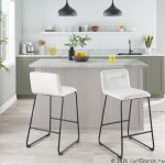 Casper Black Metal Cream Velvet Contemporary Counter Stool (Set of 2) 14 Casper Black Metal Cream Velvet Contemporary Counter Stool (Set of 2)