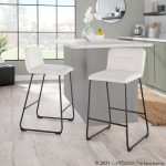Casper Black Metal Cream Velvet Contemporary Counter Stool (Set of 2) 16 Casper Black Metal Cream Velvet Contemporary Counter Stool (Set of 2)