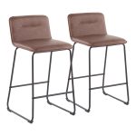 Casper Black Metal Espresso Contemporary Counter Stools (Set of 2) 18 Casper Black Metal Espresso Contemporary Counter Stools (Set of 2)