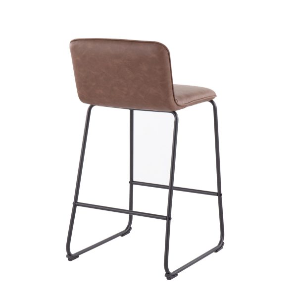 Casper Black Metal Espresso Contemporary Counter Stools Set of 2 7
