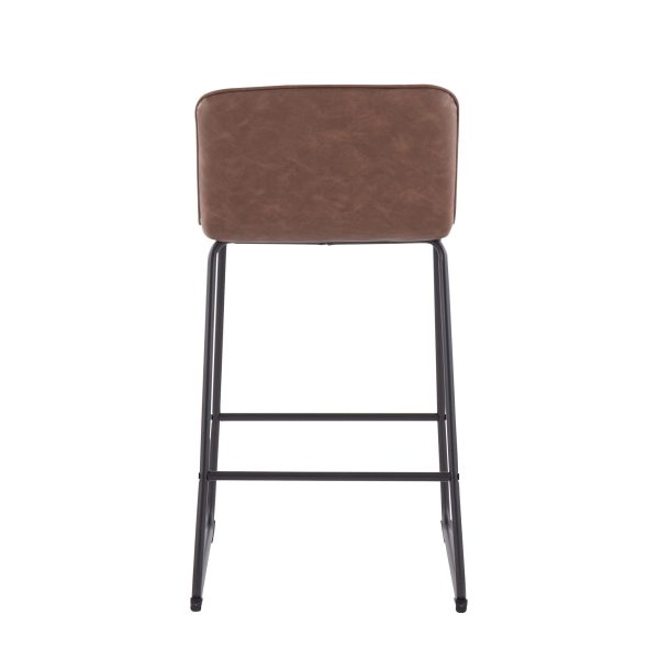 Casper Black Metal Espresso Contemporary Counter Stools Set of 2 8