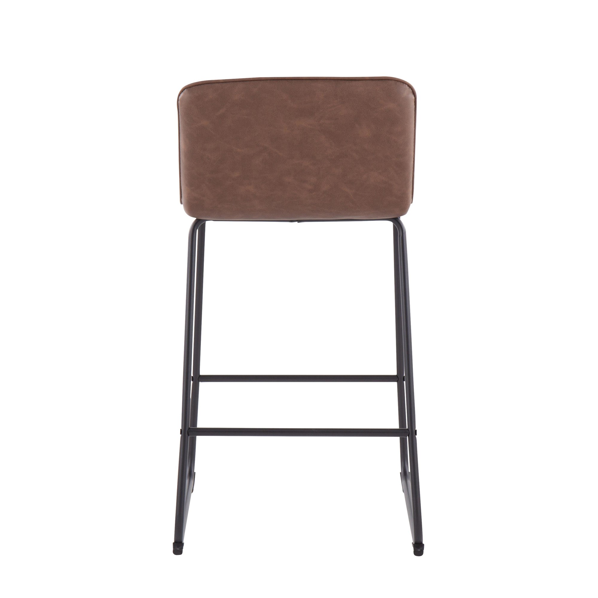 Casper Black Metal Espresso Contemporary Counter Stools (Set of 2) 9 Casper Black Metal Espresso Contemporary Counter Stools (Set of 2) - Image 9