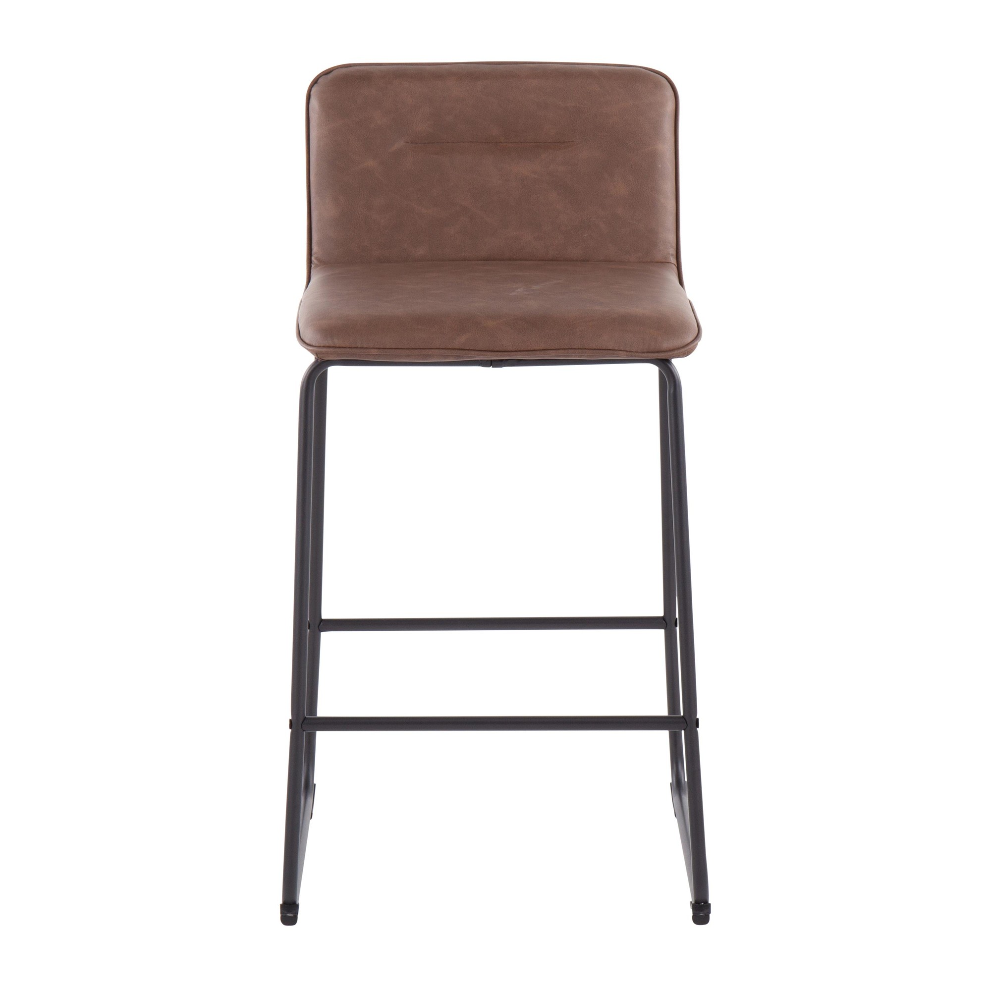 Casper Black Metal Espresso Contemporary Counter Stools (Set of 2) 10 Casper Black Metal Espresso Contemporary Counter Stools (Set of 2) - Image 10