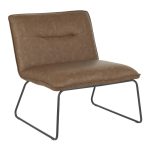 Casper Black Metal Espresso Faux Leather Industrial Accent Chair 11 Casper Black Metal Espresso Faux Leather Industrial Accent Chair