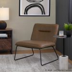 Casper Black Metal Espresso Faux Leather Industrial Accent Chair 10 Casper Black Metal Espresso Faux Leather Industrial Accent Chair