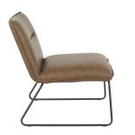 Casper Black Metal Espresso Faux Leather Industrial Accent Chair 12 Casper Black Metal Espresso Faux Leather Industrial Accent Chair