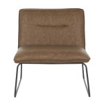 Casper Black Metal Espresso Faux Leather Industrial Accent Chair 15 Casper Black Metal Espresso Faux Leather Industrial Accent Chair