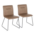 Casper Espresso Faux Leather Industrial Chairs Black Metal (Set of 2) 13 Casper Espresso Faux Leather Industrial Chairs Black Metal (Set of 2)