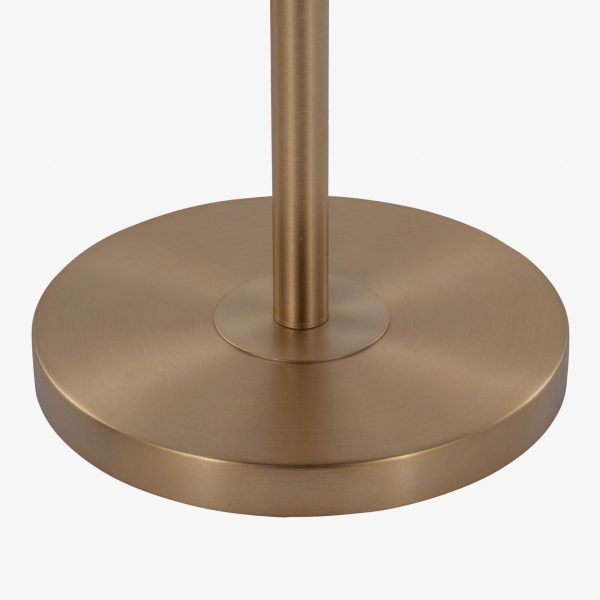Casper Gold Contemporary Floor Lamp with Off White Linen Shade 10