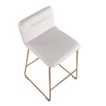 Casper Gold Cream Velvet Contemporary Counter Stools (Set of 2)