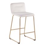 Casper Gold Cream Velvet Contemporary Counter Stools (Set of 2)