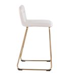 Casper Gold Cream Velvet Contemporary Counter Stools (Set of 2)