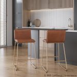 Casper Gold and Camel Contemporary Counter Stools (Set of 2) 13 Casper Gold and Camel Contemporary Counter Stools (Set of 2)