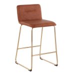 Casper Gold and Camel Contemporary Counter Stools (Set of 2) 15 Casper Gold and Camel Contemporary Counter Stools (Set of 2)