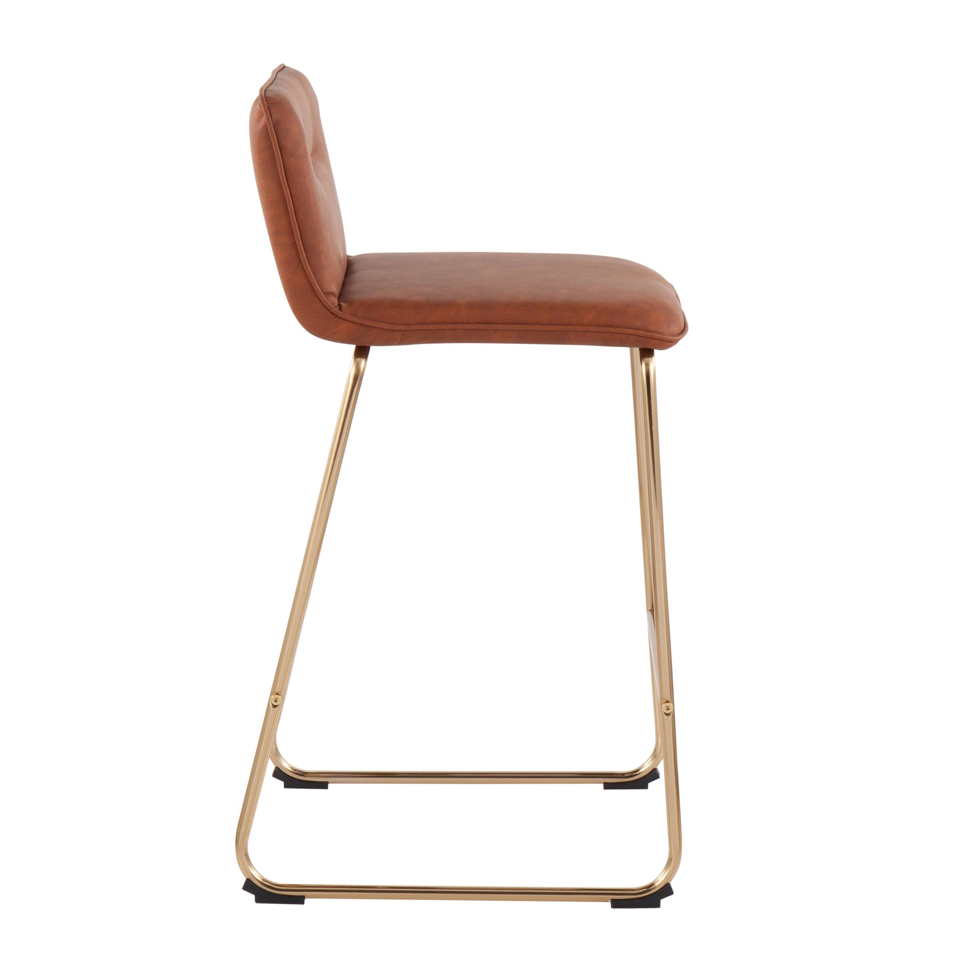 Casper Gold and Camel Contemporary Counter Stools (Set of 2) 5 Casper Gold and Camel Contemporary Counter Stools (Set of 2) - Image 5