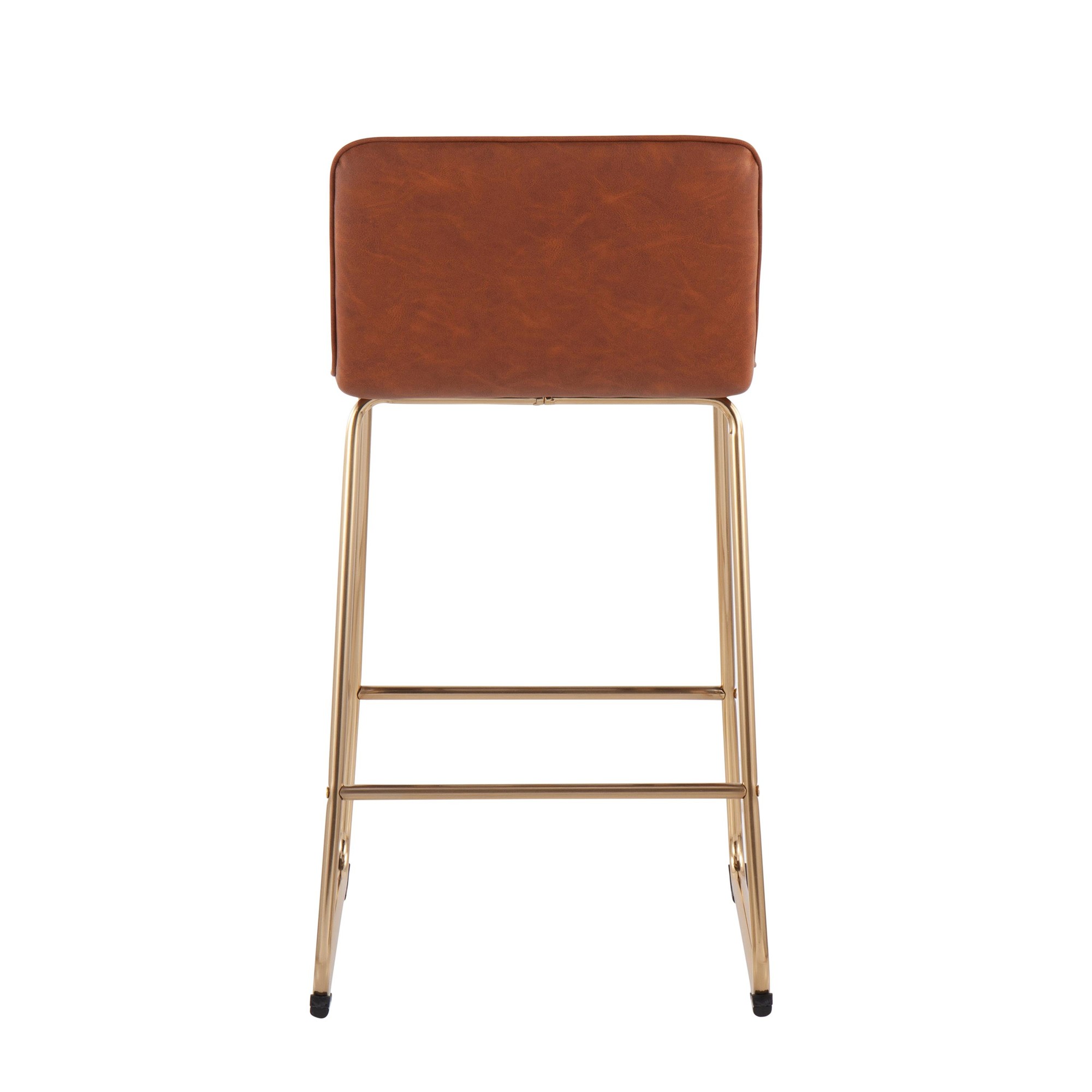 Casper Gold and Camel Contemporary Counter Stools (Set of 2) 7 Casper Gold and Camel Contemporary Counter Stools (Set of 2) - Image 7