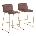 Casper Gold and Espresso Faux Leather Counter Stools (Set of 2) 14 Casper Gold and Espresso Faux Leather Counter Stools (Set of 2)