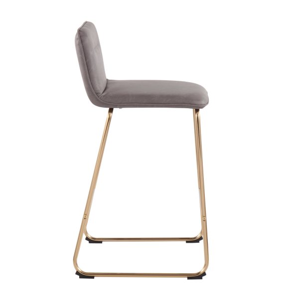 Casper Gold and Grey Faux Leather Counter Stools Set of 2 4