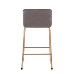 Casper Gold and Grey Faux Leather Counter Stools (Set of 2)