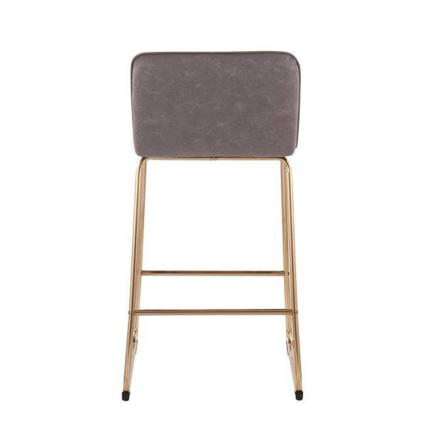 Casper Gold and Grey Faux Leather Counter Stools Set of 2 6