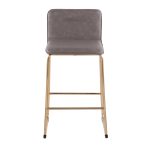 Casper Gold and Grey Faux Leather Counter Stools (Set of 2)