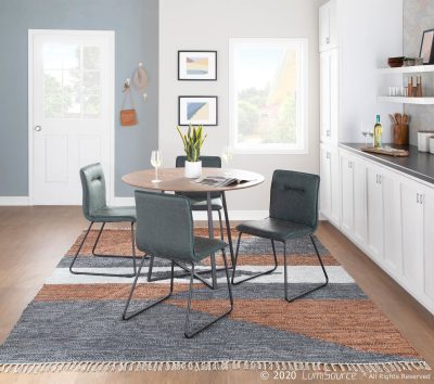 Casper Green Faux Leather Black Metal Industrial Chairs (Set of 2)